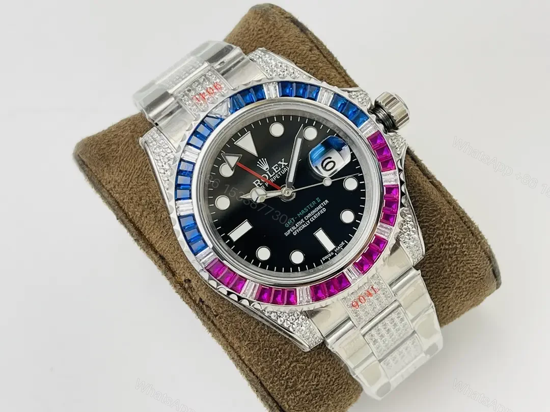 View 2 of Rolex GMT-Master II Black Dial Paved Diamond Bezel 40mm RLX-GMT-BLK-DIA-PAV40
