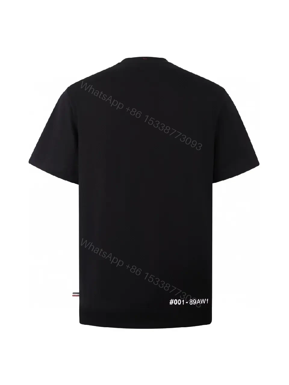 View 10 of Black Cotton Relaxed Fit Tee with Chest Text Graphic and Emblem - T-Shirt