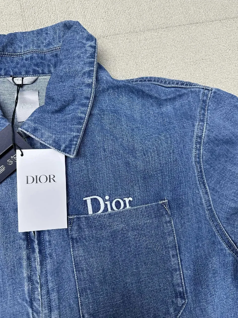 View 6 of Denim Jacket: Mid-Wash, Zipper Closure, Classic Edge