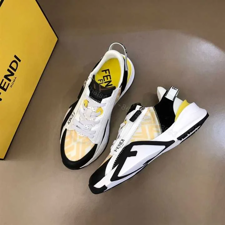 View 7 of FENDI FLOW YELLOW NYLON LOW TOPS SNEAKERS – FD01