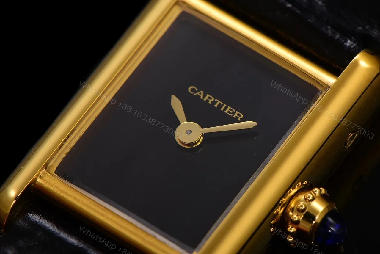 View 5 of Cartier Tank Louis Cartier Large Manual Yellow Gold Black WGTA0091