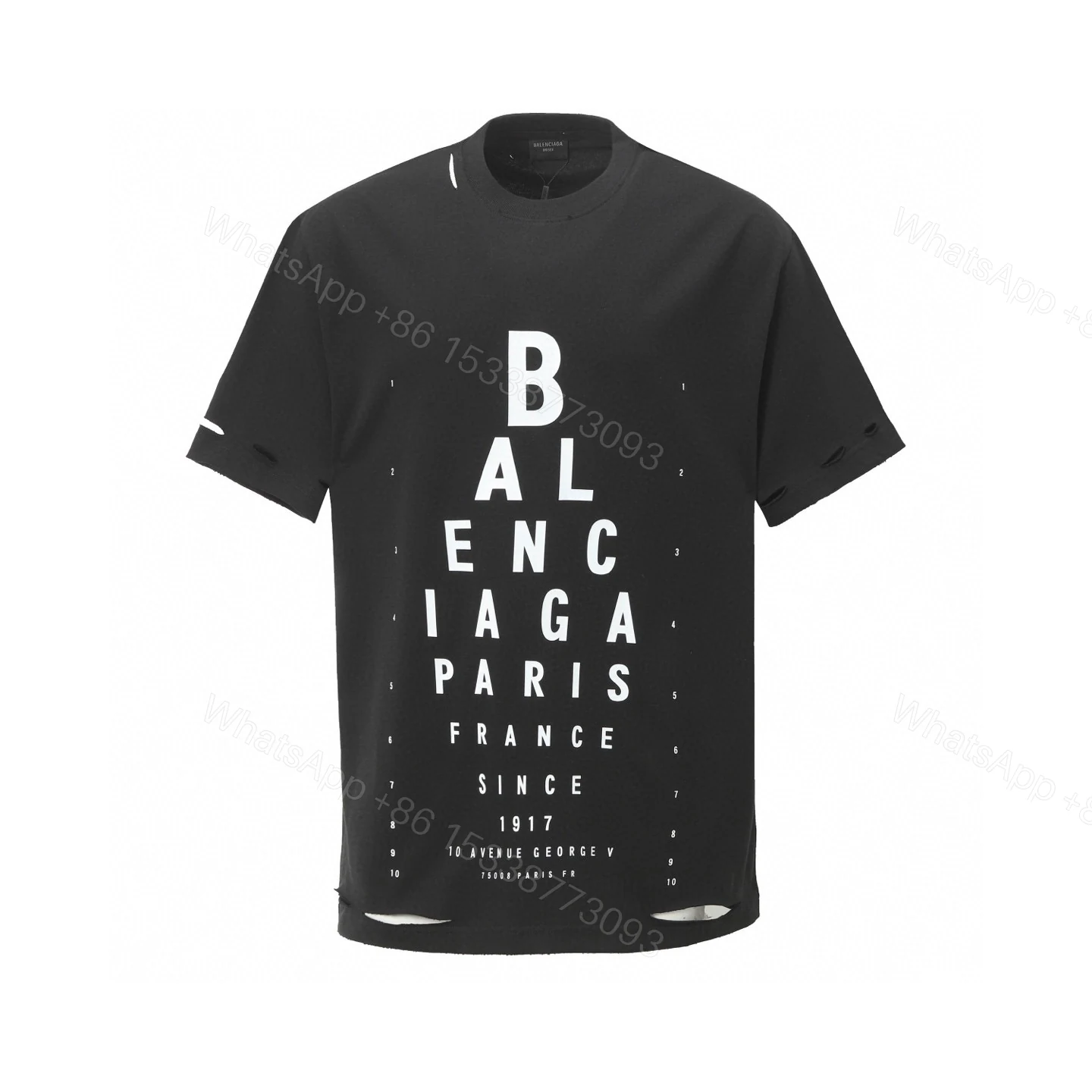 Balenciaga 一比一 男款字母印花短袖T恤 街頭潮流設計 — view 1