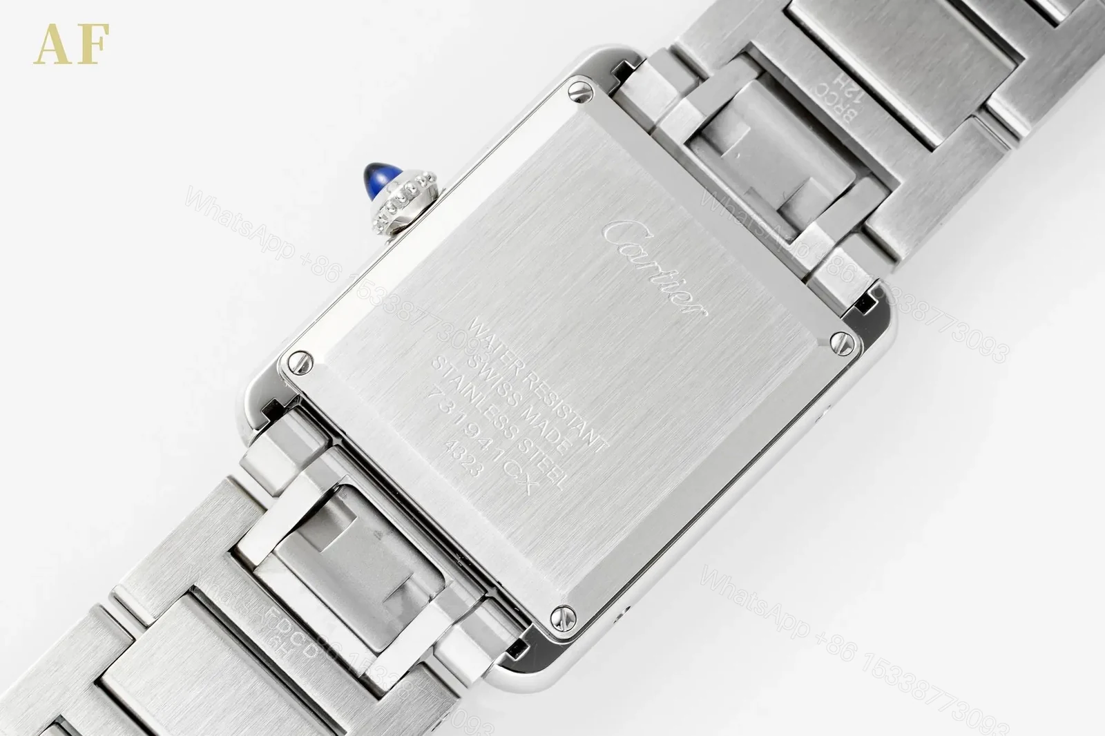 View 7 of TW Factory Cartier Tank Solo Stainless Steel Quartz Watch – Silver Dial, Blue Hands, 34.8 x 24mm