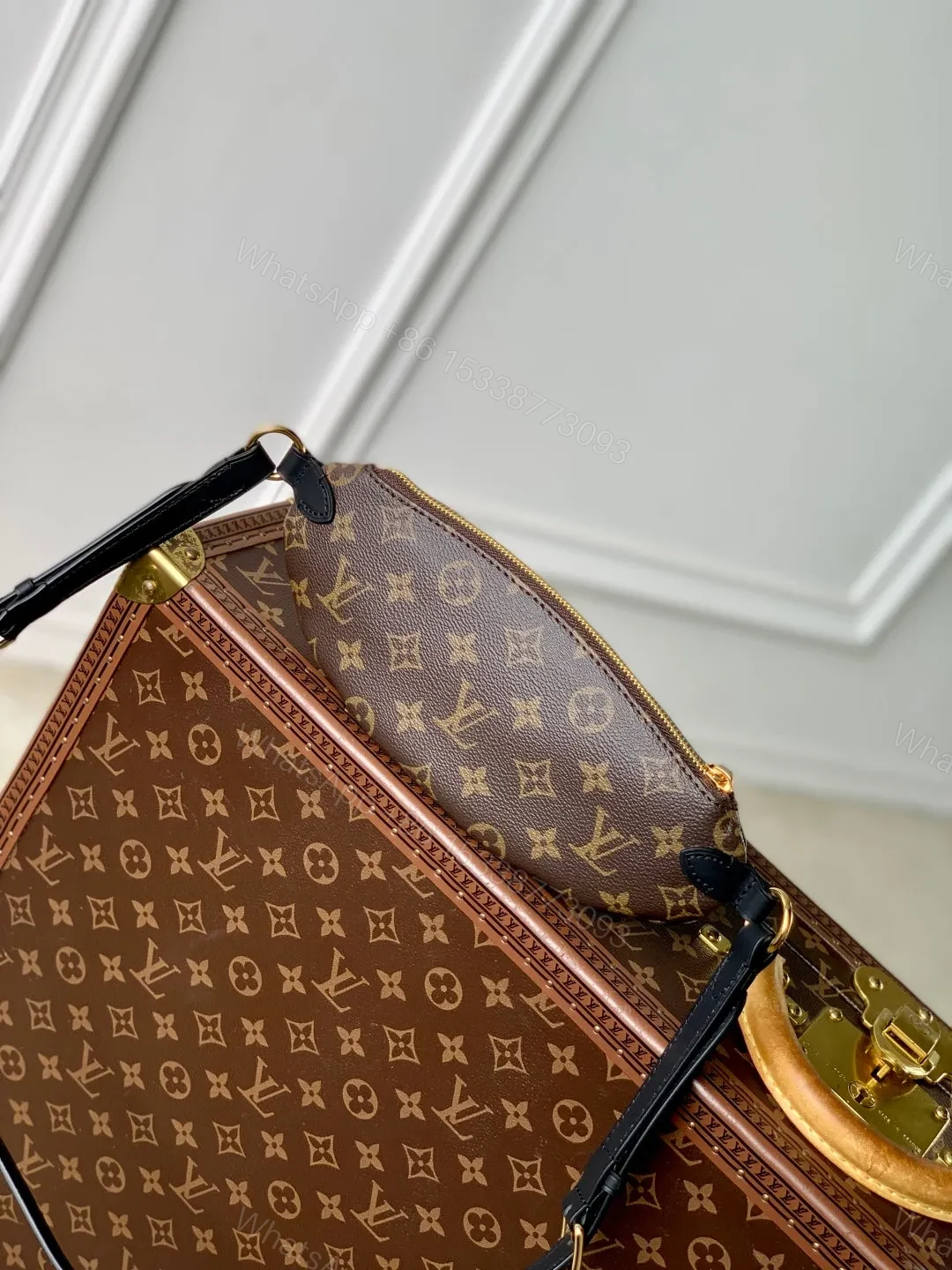 View 6 of LV KEEPIT BUMBAG 29 IN BROWN DAMIER AZUR COATED MONOGRAM CANVAS