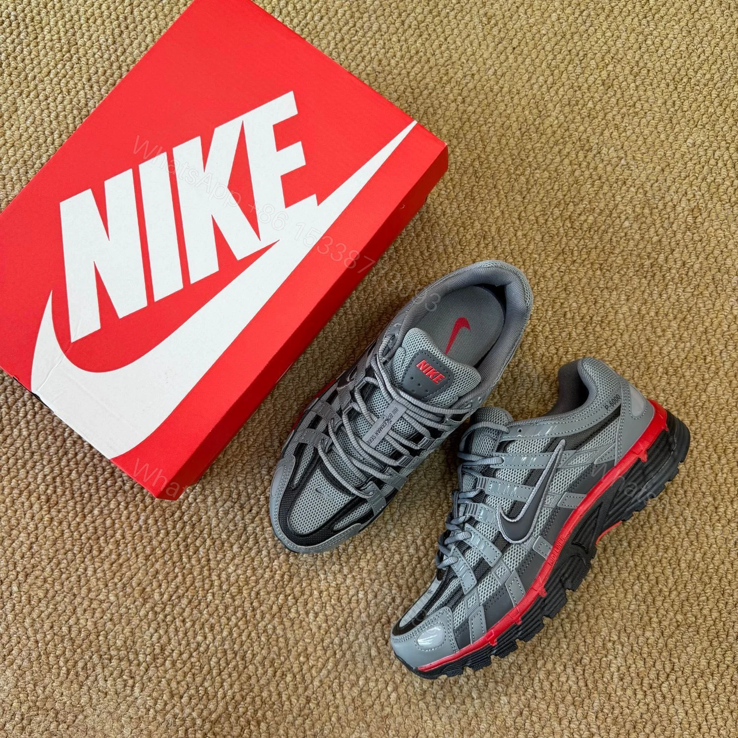 View 8 of Nike P-6000 Trainer First Copy Shoes — Grey Red Black | COD India