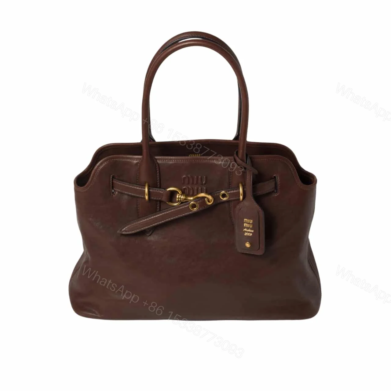 MIUMIU AVENTURE NAPPA BAG BRIARWOOD 41CM 5BG310 2BBL F0NBL V OOO — view 1