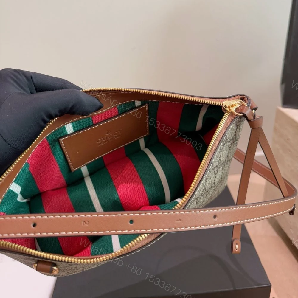 View 7 of Gucci GG Emblem Small Shoulder Bag Beige And Dark Brown 25Cm 847281 FAEUC 9758