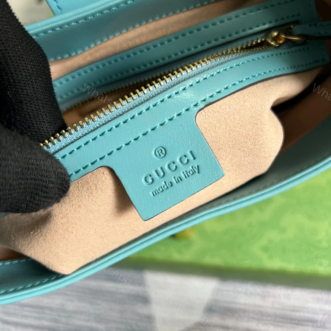 View 6 of GG JACKIE SMALL 28 SHOULDER BAG IN BLUE PASTEL CALFSKIN