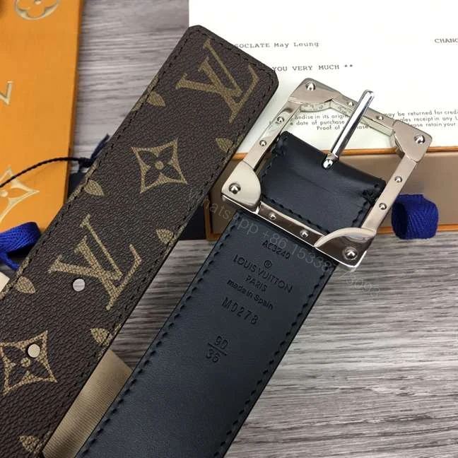 View 9 of LOUIS VUITTON PYRAMIDE FRAME 40MM REVERSIBLE BELT – B165