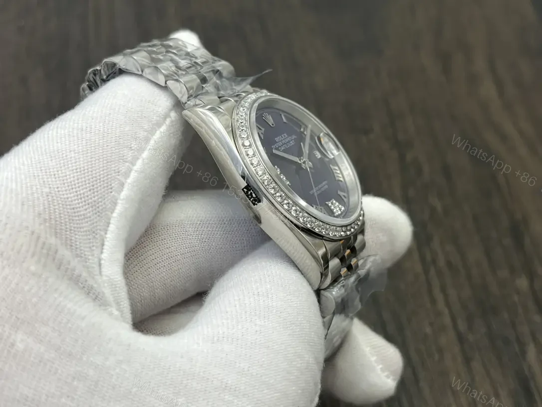 View 5 of Rolex Datejust 36 Stainless Steel Fluted Jubilee Purple Roman 178274-0088