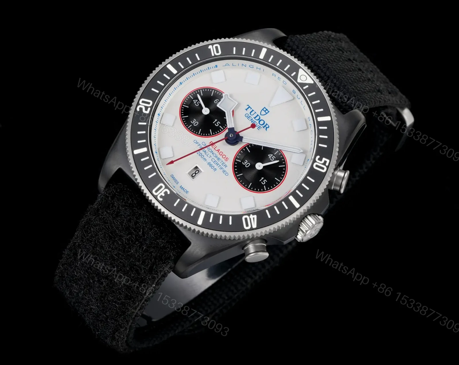 View 3 of Tudor FXD White Dial Chronograph Black Fabric Strap Ultimate 43MM M25807KN-0001