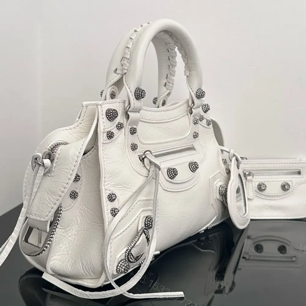 View 4 of 高仿Balenciaga*NeoCagole系列機車包白色