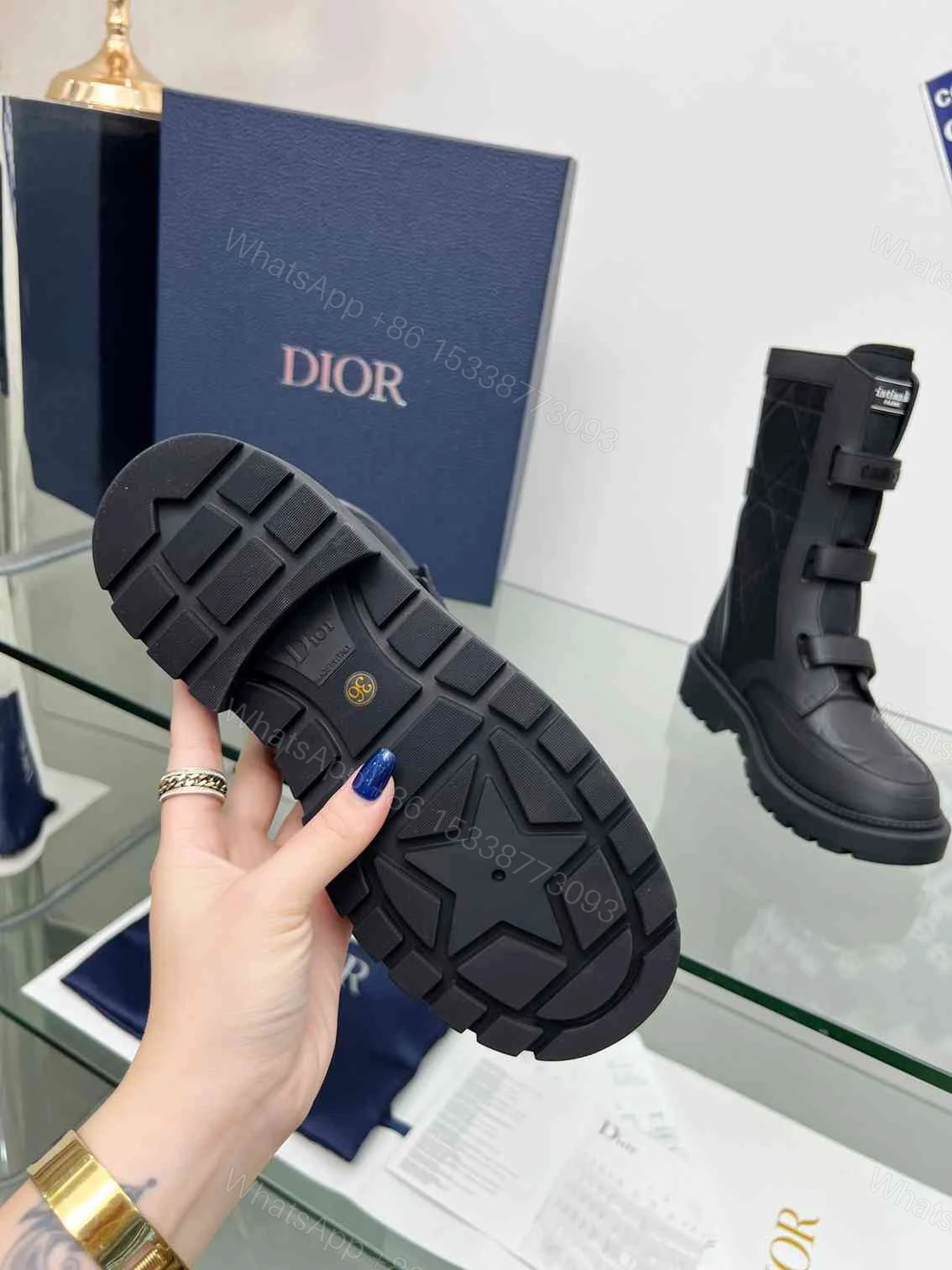 View 8 of DIOR DIO(R)EVOLUTION ANKLE BOOTS RUBBER MACCROCANNAGE BLACK