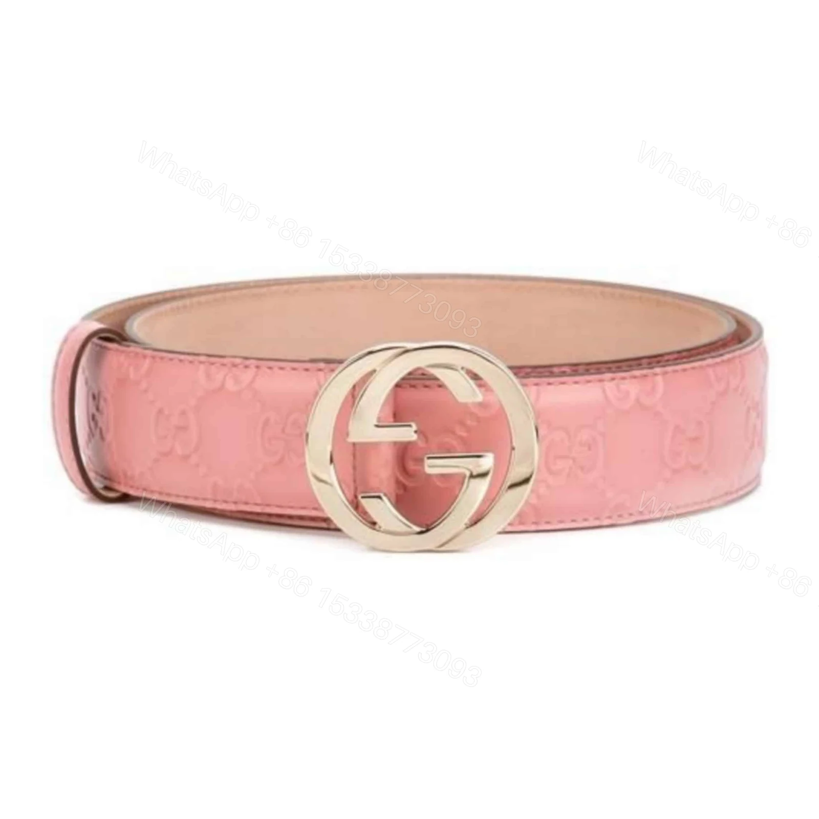GUCCI INTERLOCKING G-BUCKLE LEATHER BELT – B2 — view 1