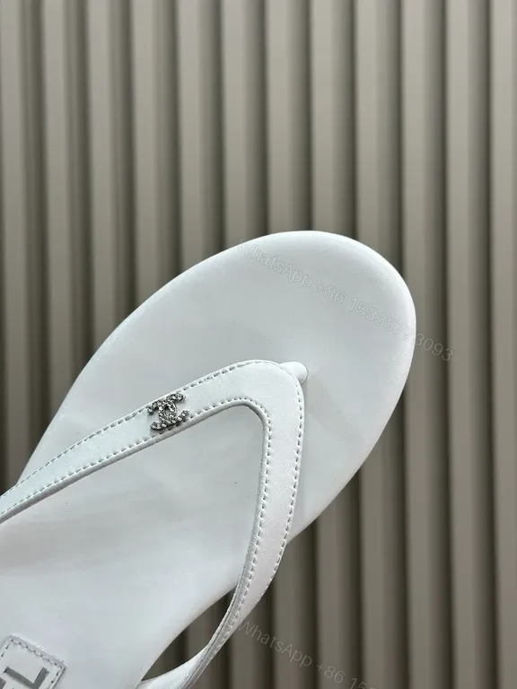 View 4 of White Chanel-Style Flip-Flops: Luxe Comfort Sandals