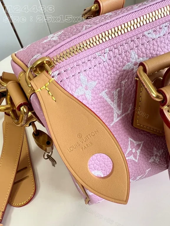 View 4 of Pink LV Monogram Handbag with Detachable Strap