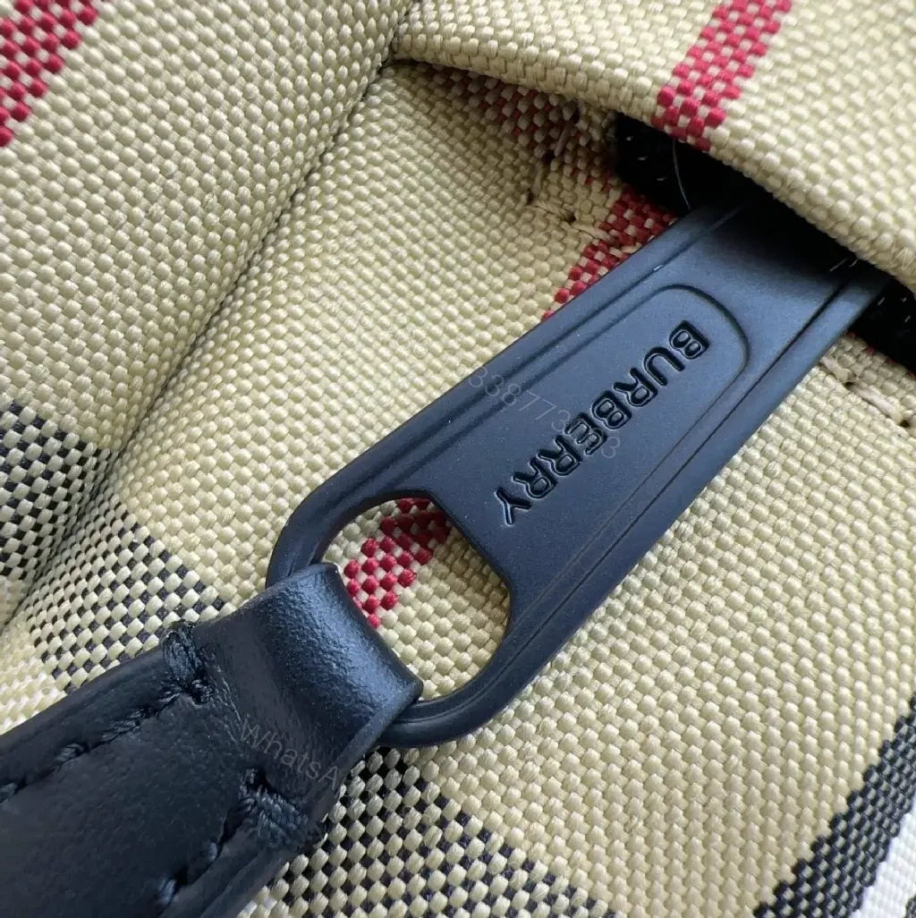 View 10 of Beige Plaid Compact Backpack: Luxury Streetwear Style