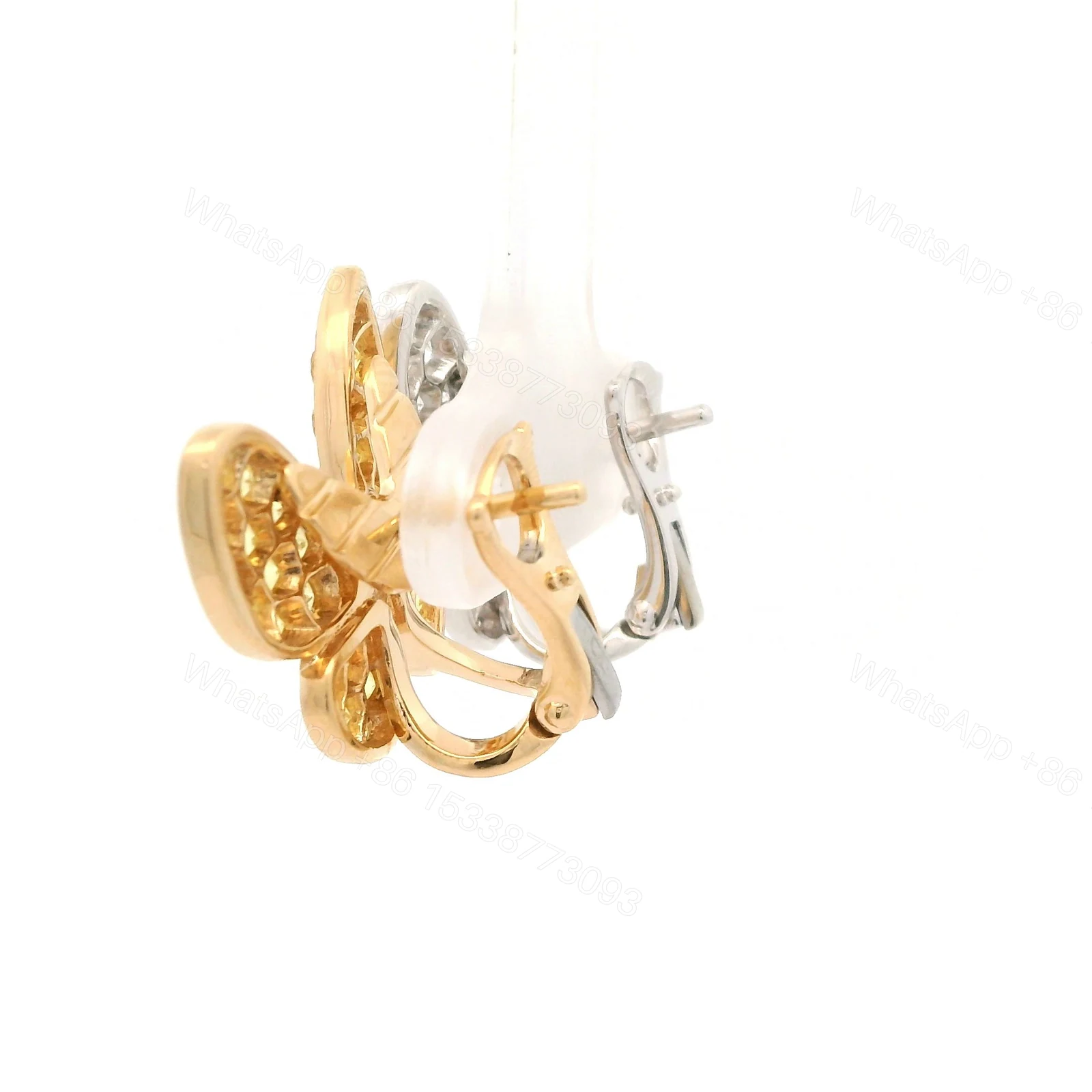 View 5 of Van Cleef & Arpels Double Butterfly Diamond, Sapphire Earrings