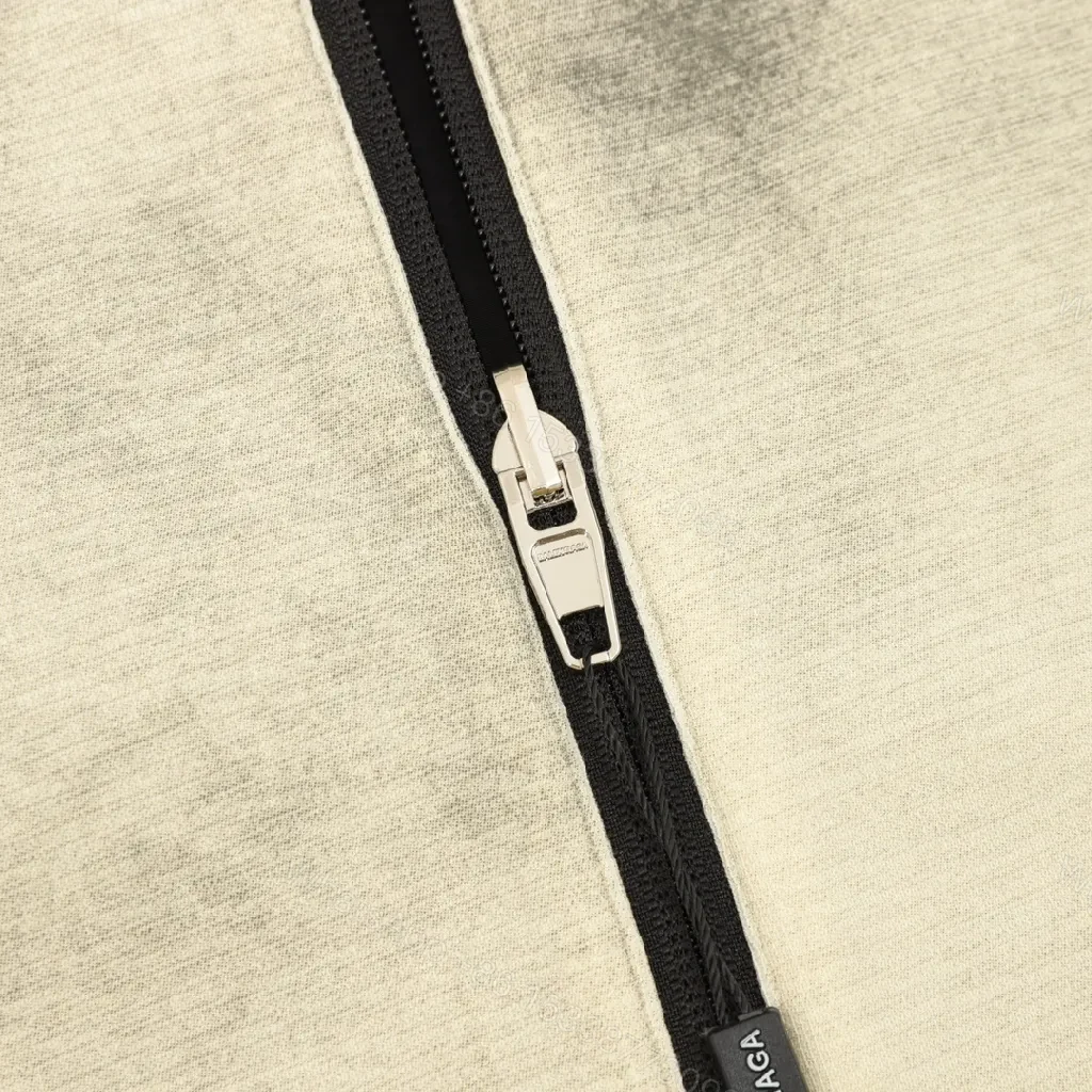 View 7 of Beige Tie-Dye Zip Hoodie: Elevated Everyday Comfort