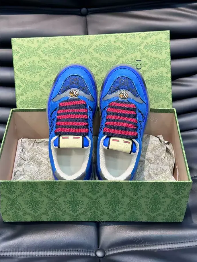 View 7 of GUCCI SCREENER GG SNEAKERS BLUE AND BLACK GG CANVAS – GC175