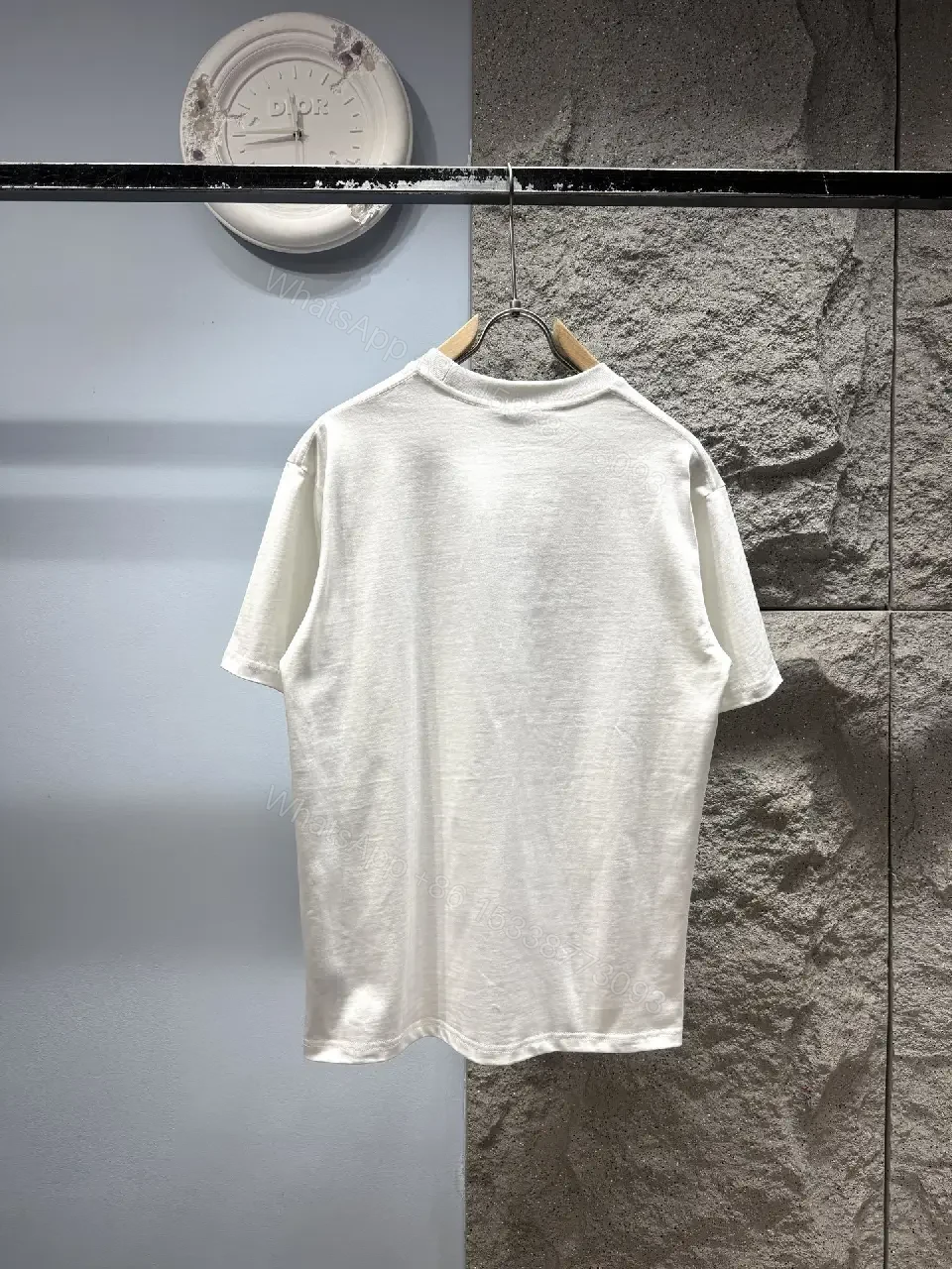 View 9 of Bold Graphic Tee in White Cotton Blend, Minimalist Luxe