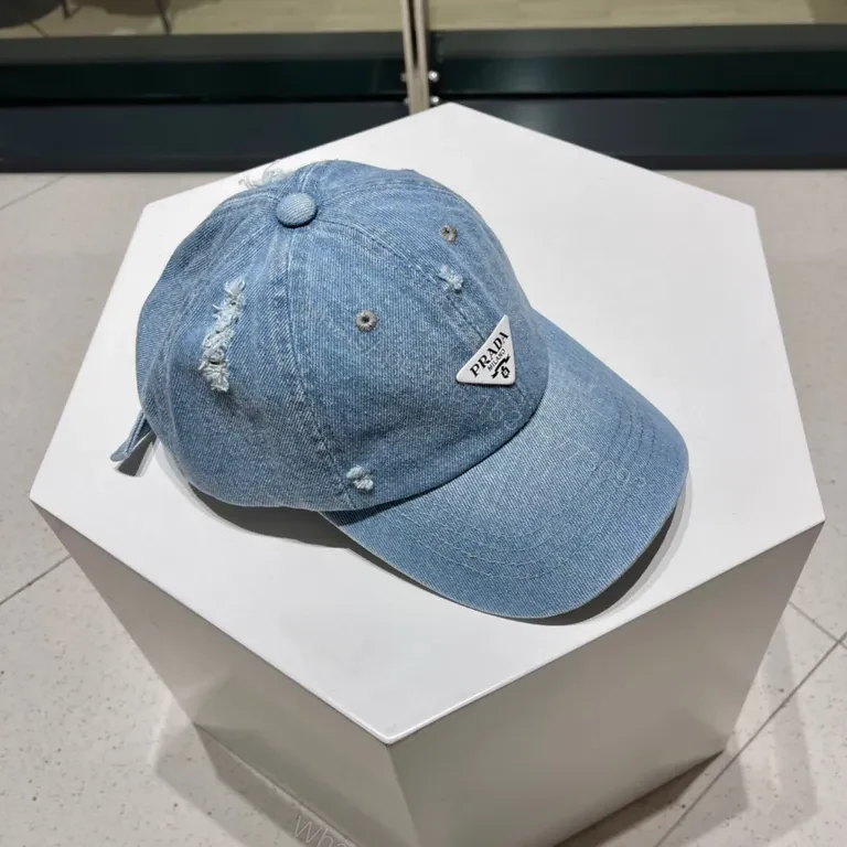 View 2 of Prada Denim Cap: Subtle Luxury Everyday Style