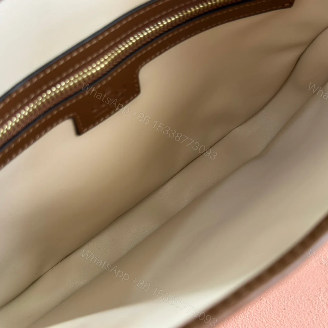 View 7 of JACKIE SMALL SHOULDER BAG 27 IN TAWNY BROWN CALFSKIN GOLD HARDWARE