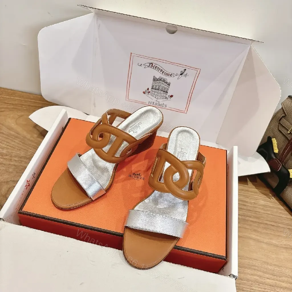 View 9 of Two-Tone Leather Sandals with Signature Straps and Comfort