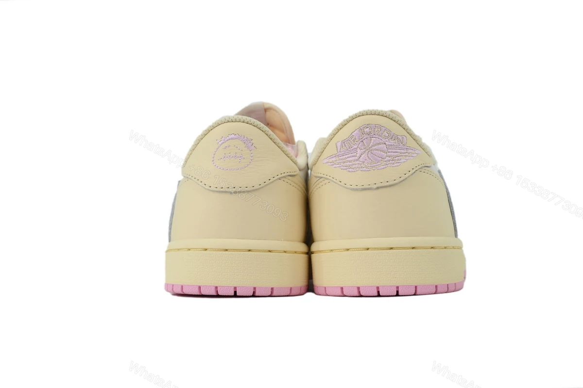 View 2 of Travis Scott x Air Jordan 1 Retro Low OG 'Muslin Pink' IQ7604-100