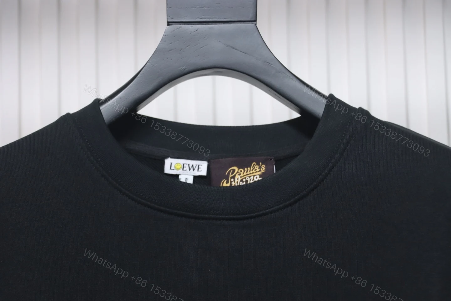 View 5 of Loewe Hollowed-out Smiling Round-neck Hoodie Black