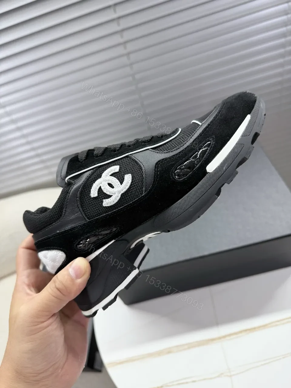 View 8 of Black Knit & Suede Runner: Sleek Comfort, Everyday Luxe