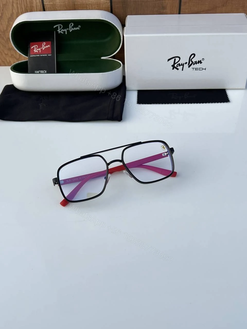 View 2 of First Copy Rayban 8830 Black Plano Sunglasses