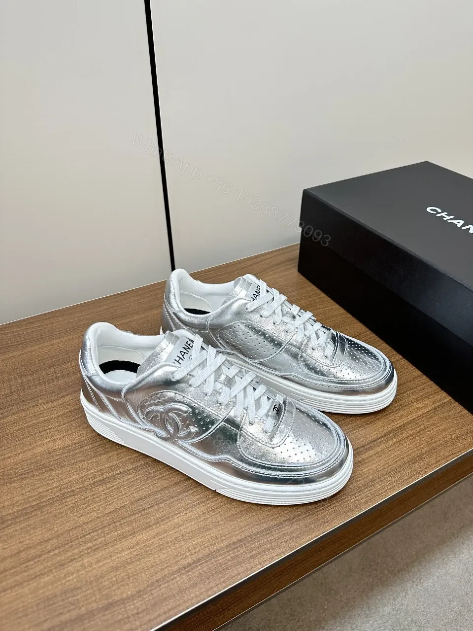 View 3 of Shimmering Metallic Platform Sneaker: Luxe Street Style Sneaker