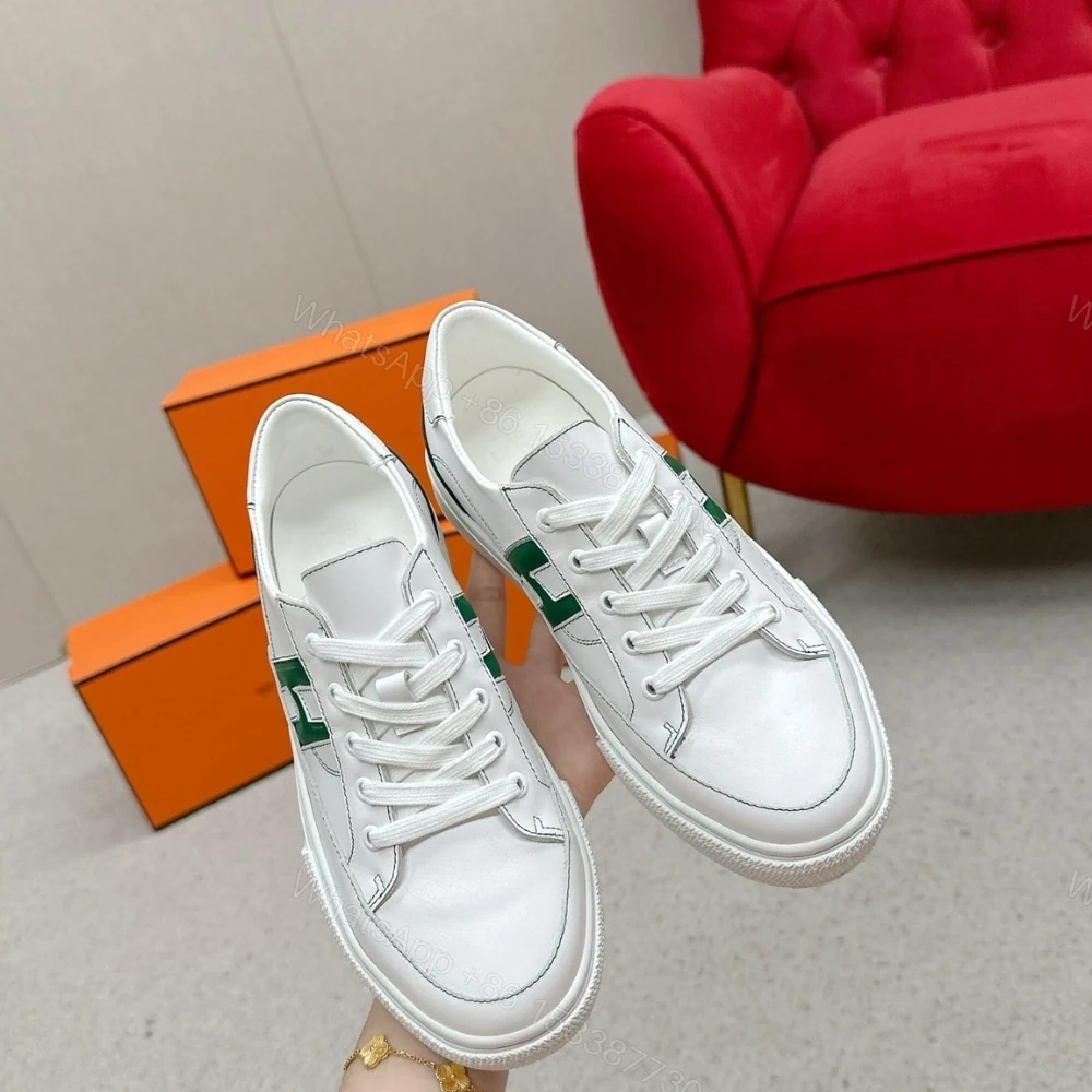 View 3 of Hermes Deep Sneaker Blanc And Vert Bouteille H251837ZH14400