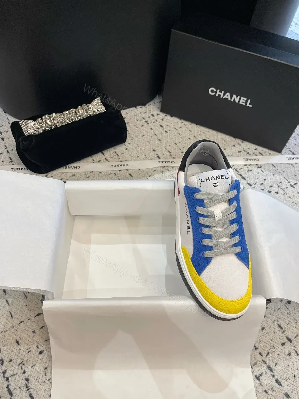 View 4 of Colorblocked Luxury High-Tops with Premium Detailing