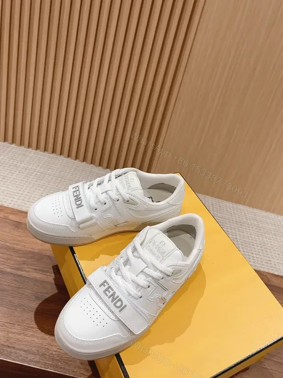 View 3 of Minimalist White Sneakers with Luxury Comfort & Fendi-Inspired Details