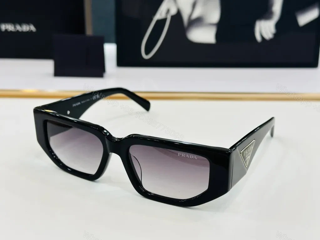 View 5 of Black Acetate Blocky Sunglasses â€” Prada Hardware, All-Day Comfort