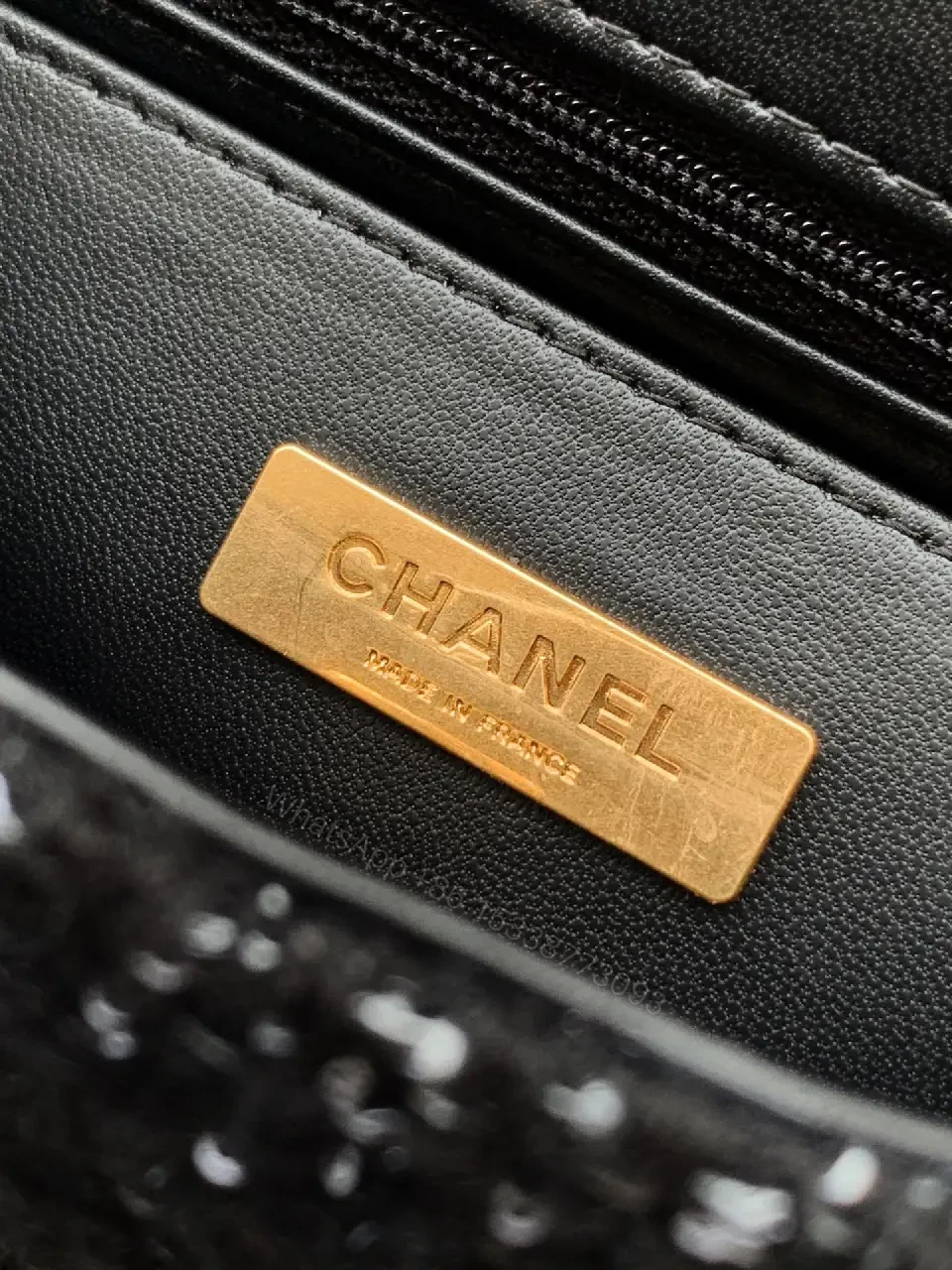 View 7 of Tweed Handbag: Compact Luxury with Gold Logo Clasp