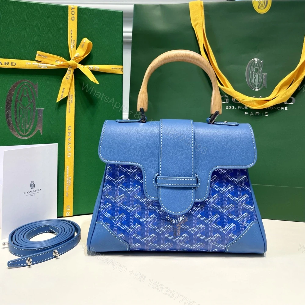 View 4 of 高仿Goyard*SAIGONG櫸木手柄單肩包藍色免檢版