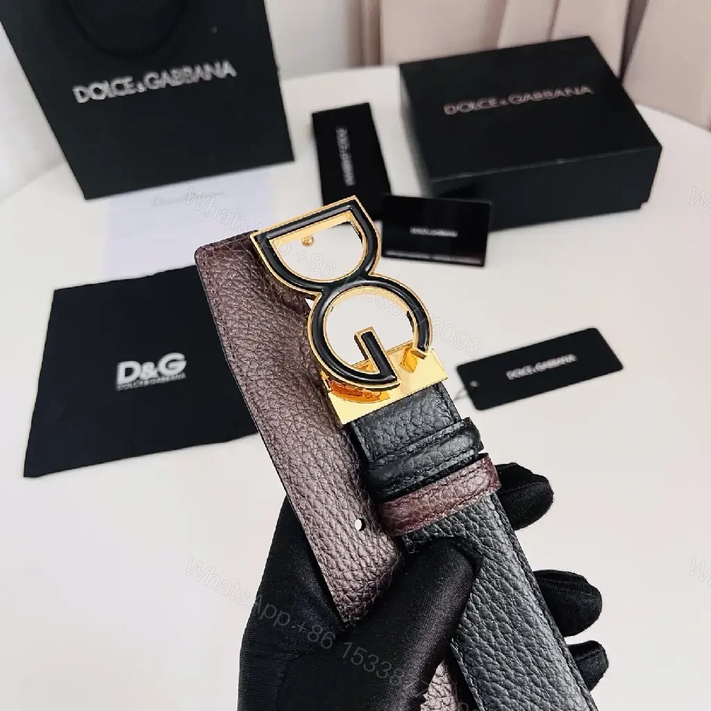 View 2 of Pebbled Black Leather Luxury Belt with Double-G G Buckle