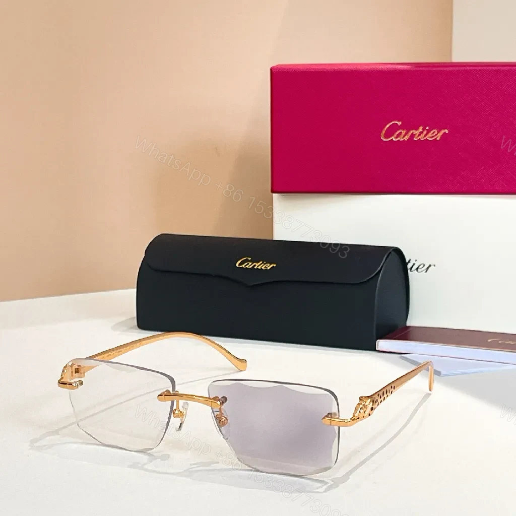 View 7 of Minimalist Rimless Sunglasses with Subtle Metal Accents