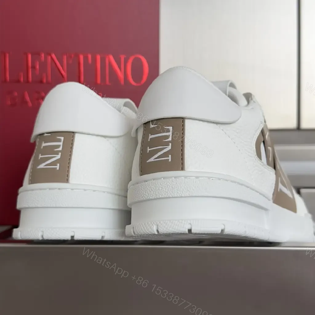 View 3 of White Leather Luxe Trainer: Subtle Designer-Influenced Accents