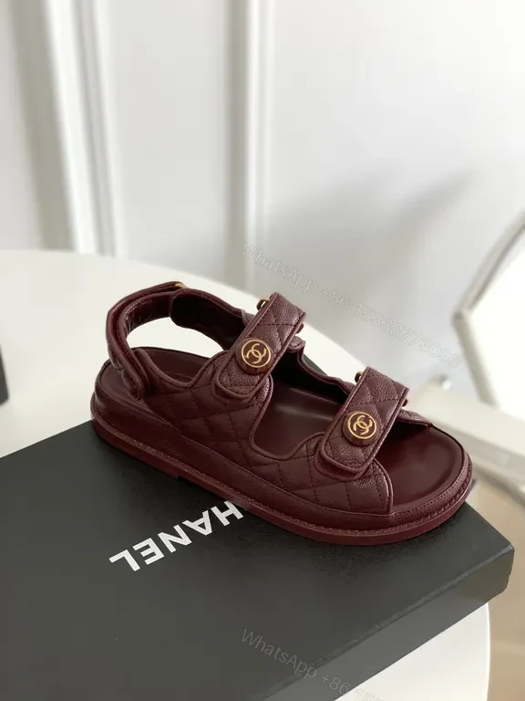 View 7 of Maroon Leather Sandals â€” Quilted Strap, Luxe Everydayâœ ̈