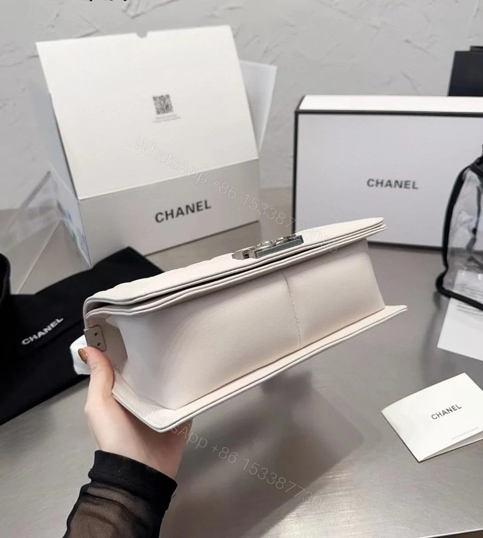View 7 of Chanel Boy White Caviar GHW
