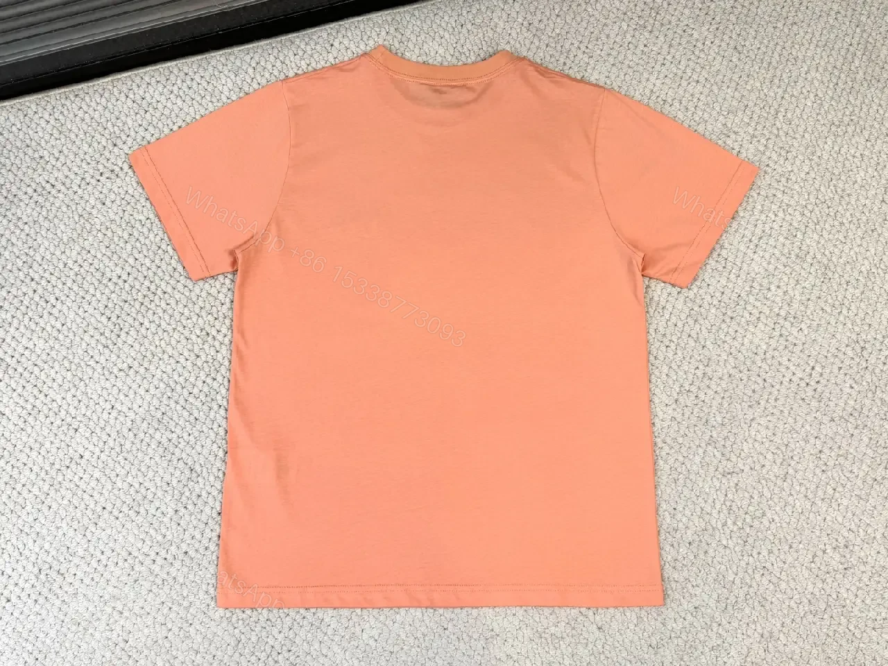 View 2 of Coral Cotton T‐Shirt with Subtle Logo – Everyday Luxury Comfort