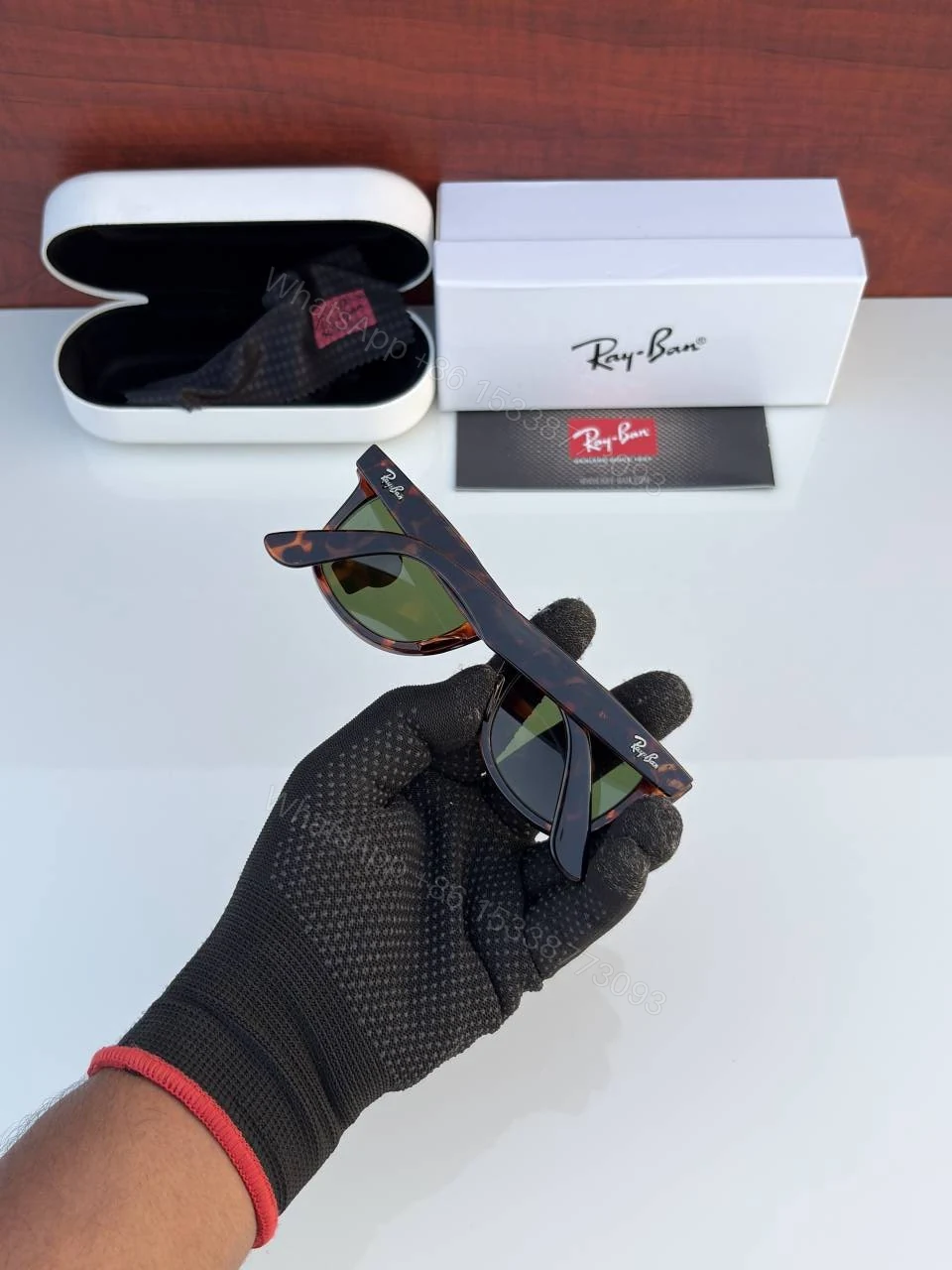 View 4 of First Copy Ray-Ban 2140 Tiger Green Sunglasses For Men And Women UV Protected