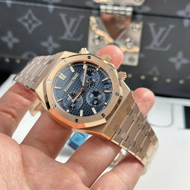 View 2 of Audemars Piguet Royal Oak 26240 Rose Gold Super Clone Blue Dial