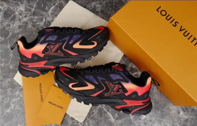 View 7 of LOUIS VUITTON RUNNER TATIC SNEAKERS IN BLACK AND ORANGE – LSVT347