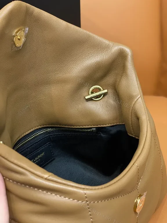 View 9 of Quilted Tan Calfskin Crossbody: Luxury, Subtle YSL-Inspired