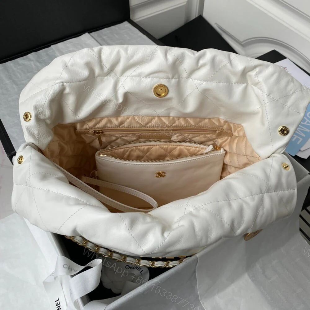 View 3 of Chanel 22 Handbag White 42Cm AS3261